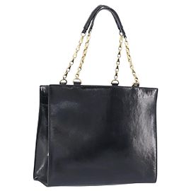 Céline Borsa a mano CELINE in pelle nera dettagli dorati Auth 200206