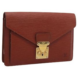 LOUIS VUITTON Epi Serie Dragonne Hand Bag Brown M52618 LV Auth 200913