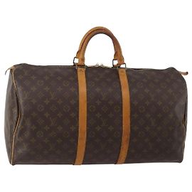 LOUIS VUITTON Monogram Keepall 55 Boston Bag M41424 LV Auth 196259