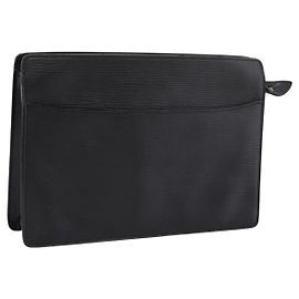 LOUIS VUITTON Epi Pochette Homme Clutch Bag Black M52522 LV Auth 196858