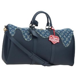 LOUIS VUITTON Denim Squared NIGO Keepall Bandouliere 50 M45975 Auth 200664SM