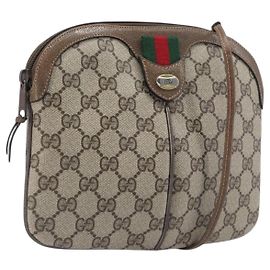 Borsa GUCCI GG Supreme Web Sherry Line PVC Beige Gold 904 02 047 Auth 199660