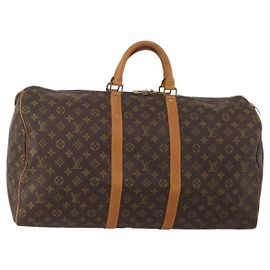 LOUIS VUITTON Monogram Keepall 55 Boston Bag M41424 LV Auth 196263A