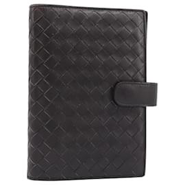 BOTTEGA VENETA INTRECCIATO Funda de agenda de cuero marrón 200901 Auth 200164A