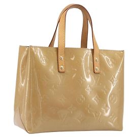 Bolsa de mão LOUIS VUITTON Monogram Vernis Reade PM Noisette M91334 LV Auth ep15734A