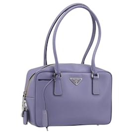 Borsa a mano PRADA pelle Saffiano Purple Silver Auth yk20752A