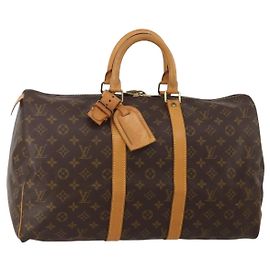 LOUIS VUITTON Monogram Keepall 45 Boston Bag M41428 LV Auth 196331V