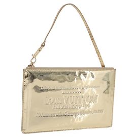 LOUIS VUITTON Monogram Miroir Pochette Plat Pouch Gold LV Auth 199233V
