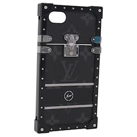 LOUIS VUITTON Monogram Eclipse Fragment iTrunk iPhone 7 Case M62613 Auth BA15042