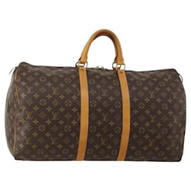 LOUIS VUITTON Monogram Keepall 55 Boston Bag M41424 LV Auth 196393A