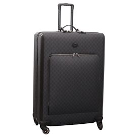 GUCCI GG Supreme Large Trolley Travel Bag Carry Case PVC Black Auth SW2765SAM