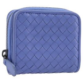 BOTTEGA VENETA INTRECCIATO Geldbörse aus Leder, hellblau, authentisch 199692V