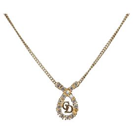 Collana Christian Dior metallo Gold Tone Auth 193470