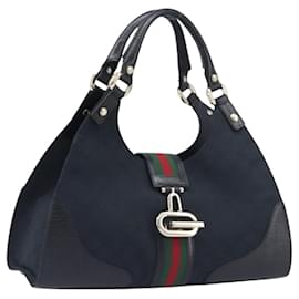 GUCCI GG Canvas Web Sherry Line Handtasche Schwarz Gold 130995 Auth yk20808SAV