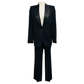 Chloé Chloe Black Noir Wollblazer und Hose Anzug-Set