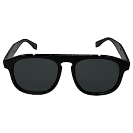 Fendi Rectangle Sonnenbrille aus schwarzem Acetat