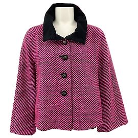 Giacca in maglia di lana con collo a camino Escada Rosa / Nero