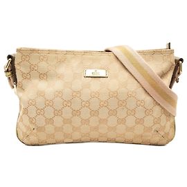 Bolso bandolera Gucci GG Canvas Web beige