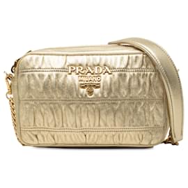 Borsa Camera Prada in pelle Nappa Gaufre dorata