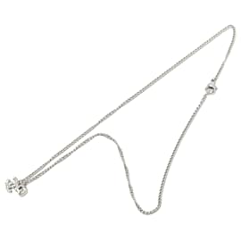 Collana con mini ciondolo a cuore in strass e ottone argentato Chanel CC