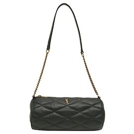 Mini borsa a tubo Sade in pelle di agnello matelassé nera Saint Laurent