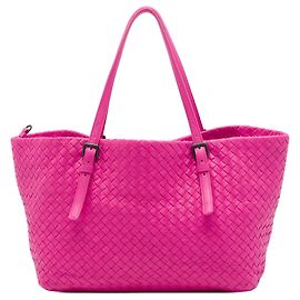 Borsa Tote Bottega Veneta Medium Nappa Intrecciato Cesta Rosa