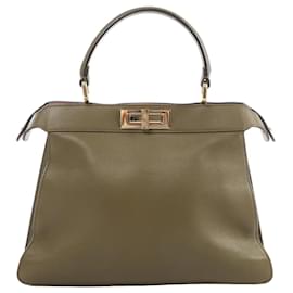 Bolso de mano mediano de piel Fendi Peek-a-boo ICU Co., Ltd. Verde 8BN321