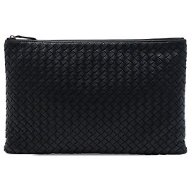 Clutch Bottega Veneta Intrecciato in nappa nera