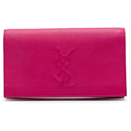 Clutch Saint Laurent Belle De Jour de piel rosa