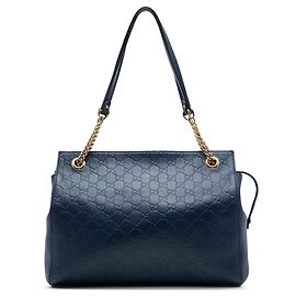 Tote Gucci Medium Guccissima Soft Signature Blu