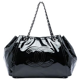 Borsa Tote Accordion Chanel Patent Lipstick Ligne Nera