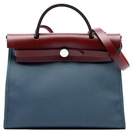 Borsa Hermès Toile Herbag Zip 31 Blu