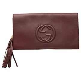Clutch Gucci Soho Disco in pelle di vitello rossa