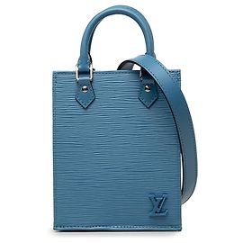 Borsa Louis Vuitton Epi Petit Sac Plat blu