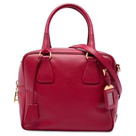 Borsa Prada Small Saffiano Square Bauletto rossa