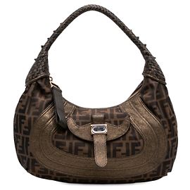 Fendi Zucca Canvas Spy Hobo-Tasche Braun