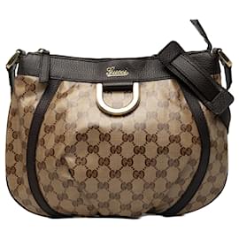 Borsa a tracolla Gucci GG Crystal Abbey D Ring Beige