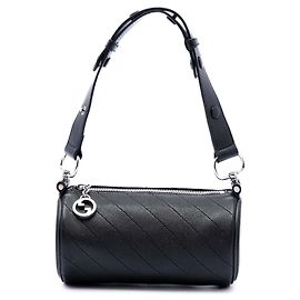 Black Gucci Mini Leather Blondie Barrel Shoulder Bag