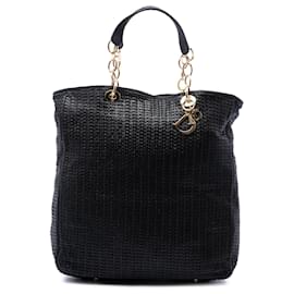 Dior Lady Dior Soft Großer Shopper aus gewebtem Lammleder in Schwarz