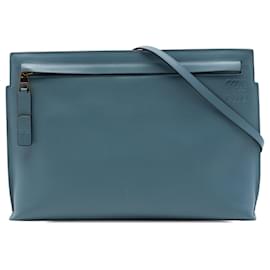 Borsa a tracolla LOEWE Leather Anagram T Pouch Blu