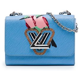 Borsa a tracolla Louis Vuitton Epi Early Bird Twist MM Blu