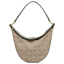 Borsa Luna Hobo in tela Anagram LOEWE verde