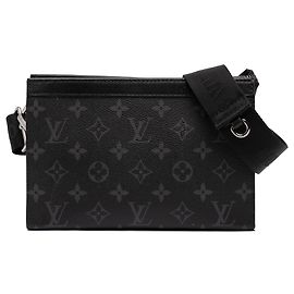 Borsa a tracolla portafoglio portatile Gaston Louis Vuitton Monogram Eclipse Nero