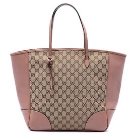 Borsa tote Bree Gucci in tela GG e pelle beige