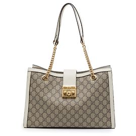 Tote Gucci Medium GG Supreme con Lucchetto Bianco