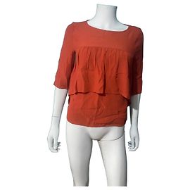 Top in viscosa arancione a volant Cop Copine