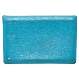 Hermès Hermes Calvi Blue Leather Card Case
