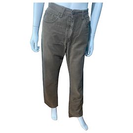 Autre Marque Pantaloni in cotone marrone Quinze Serge Blancs