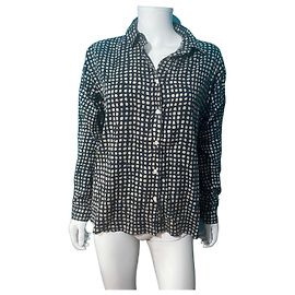 Autre Marque Camisa Eden Park de lunares azul marino y beige de viscosa