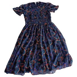 Vestido Midi Tommy Hilfiger Estampado Paisley Azul y Naranja